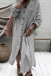 Vestidos largos con camisa abotonada